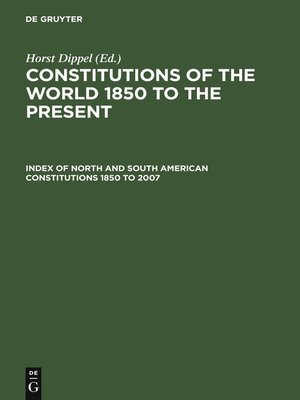 cover image of Index of North and South American Constitutions 1850 to 2007